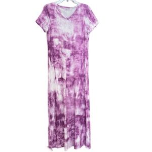NWOT Purple Misslook tie dye t-shirt dress w/side splits